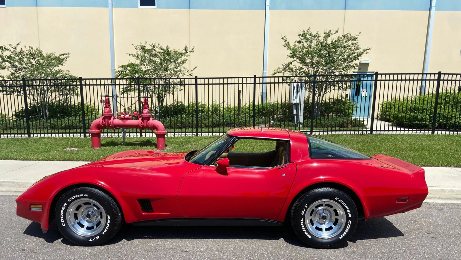 Click to Enlarge-Esc to Close Corvette Generations/C3/C3 1981 Red side view corvette.webp